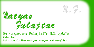 matyas fulajtar business card